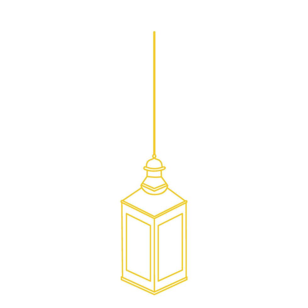 ramadan lantern line art gold vector