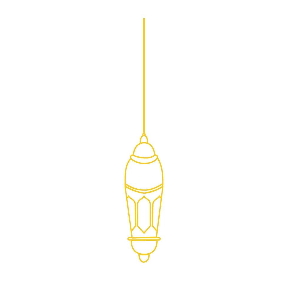ramadan lantern line art gold vector