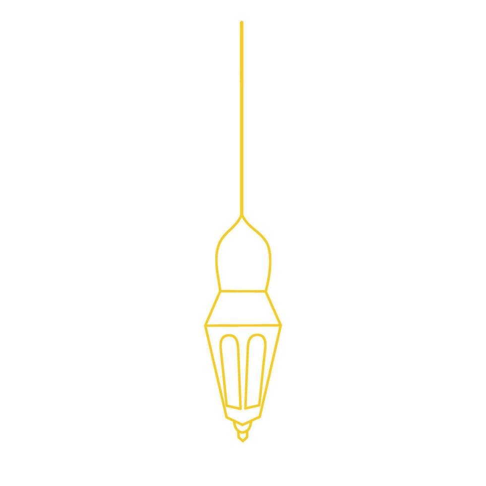 ramadan lantern line art gold vector