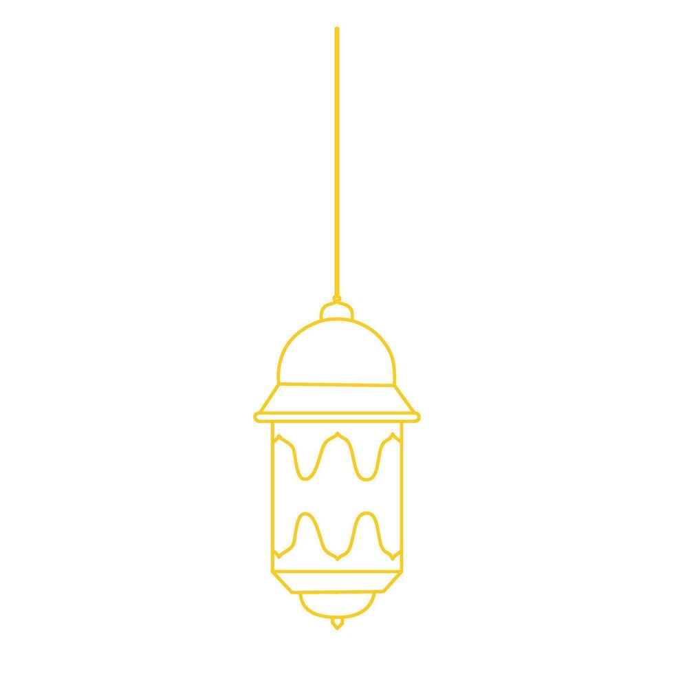 ramadan lantern line art gold vector