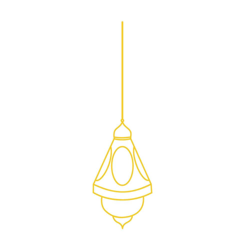 ramadan lantern line art gold vector