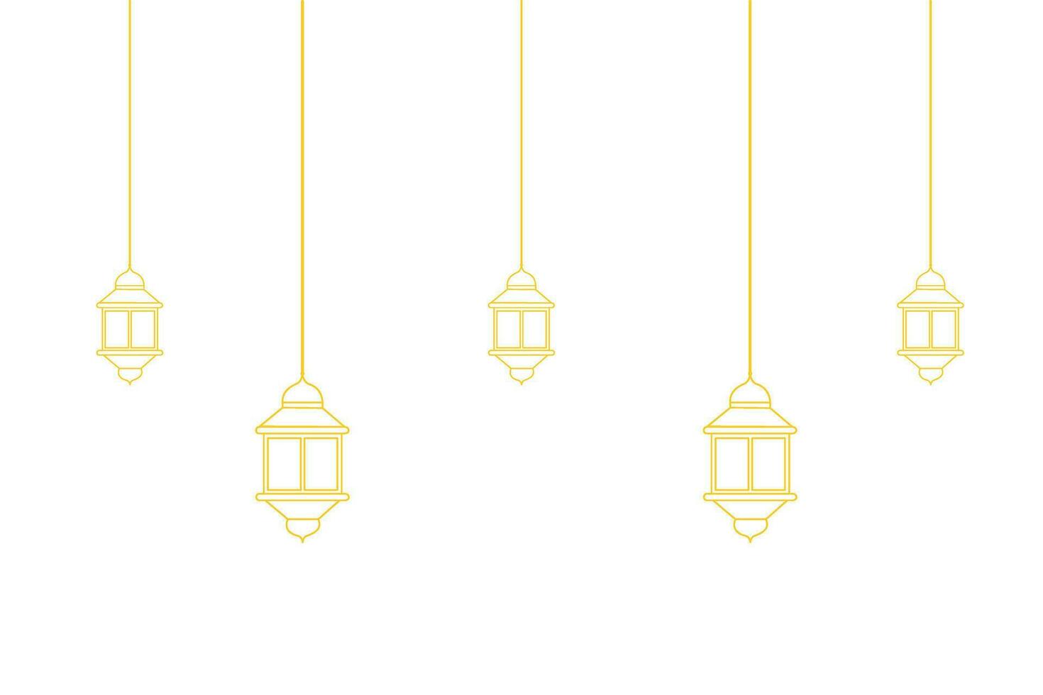 Ramadán linterna línea Arte oro vector