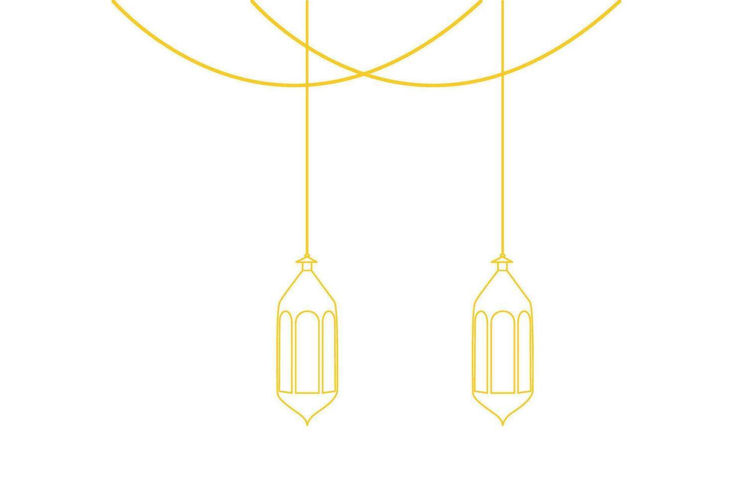 Ramadán linterna línea Arte oro vector