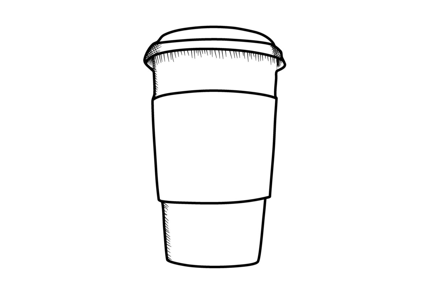 café taza línea Arte frijol bebida ilustración vector