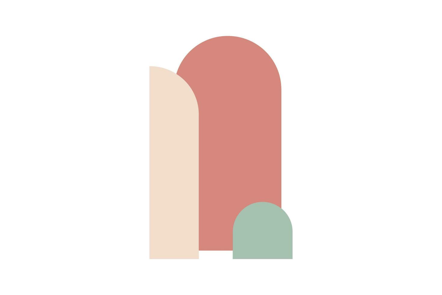 arch arc boho minimal backdrop background illustration vector