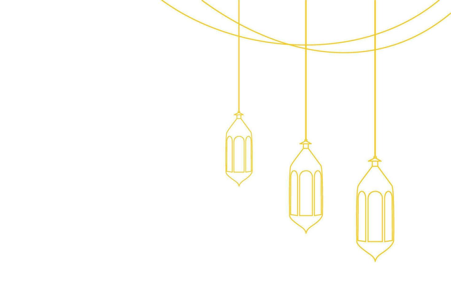 ramadan lantern line art gold vector