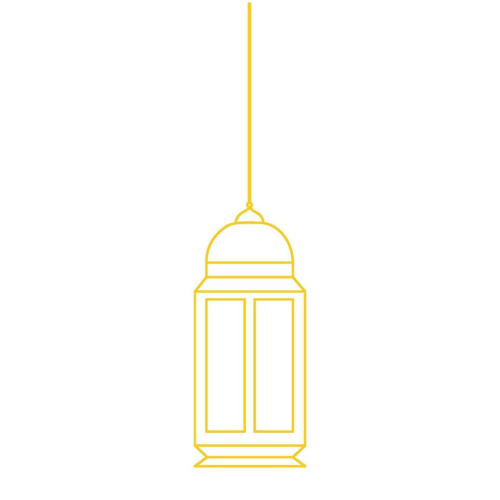 Ramadán linterna línea Arte oro vector