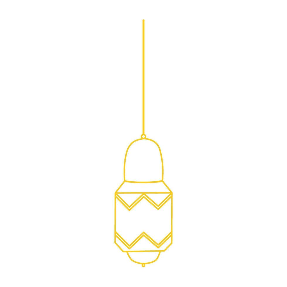 ramadan lantern line art gold vector