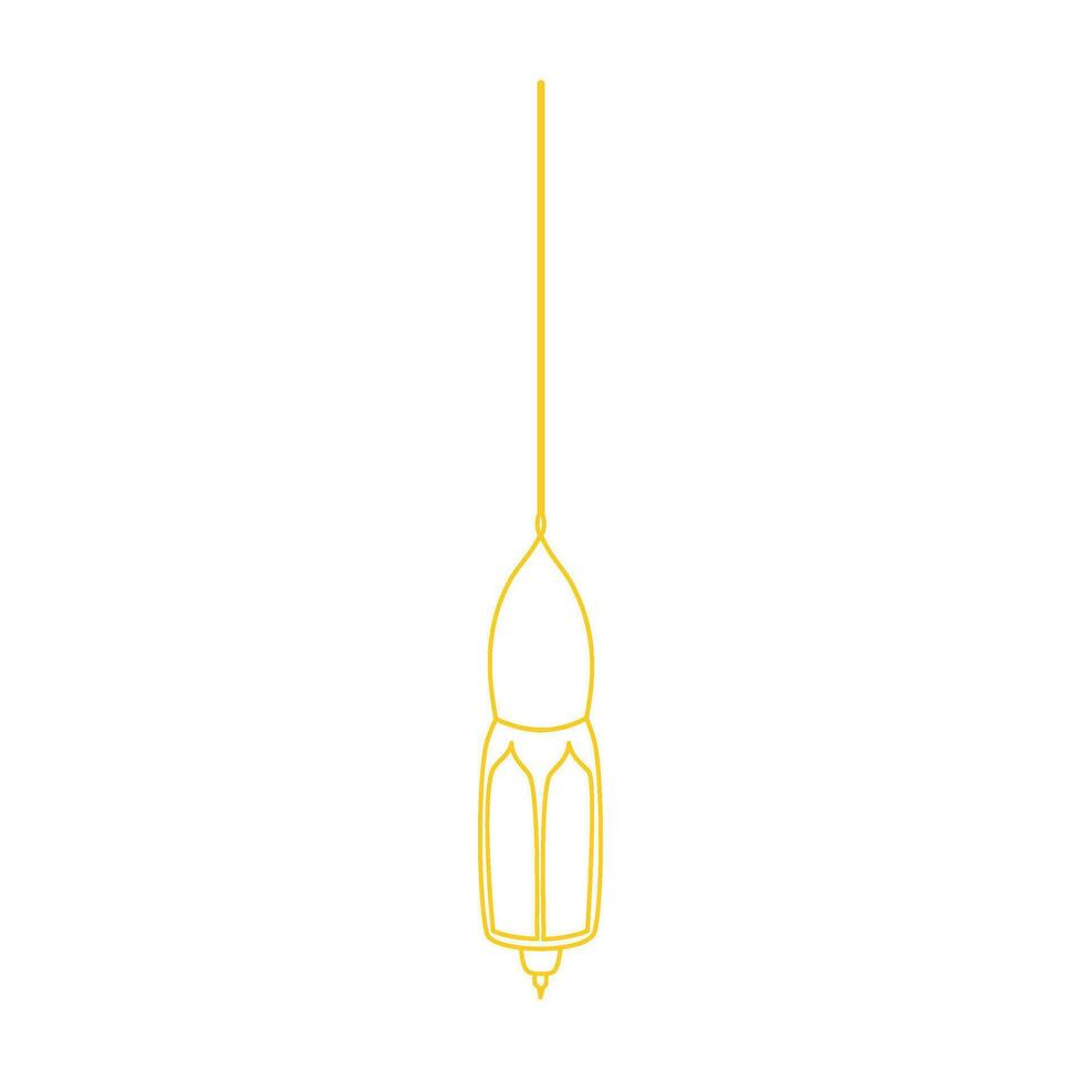 ramadan lantern line art gold vector