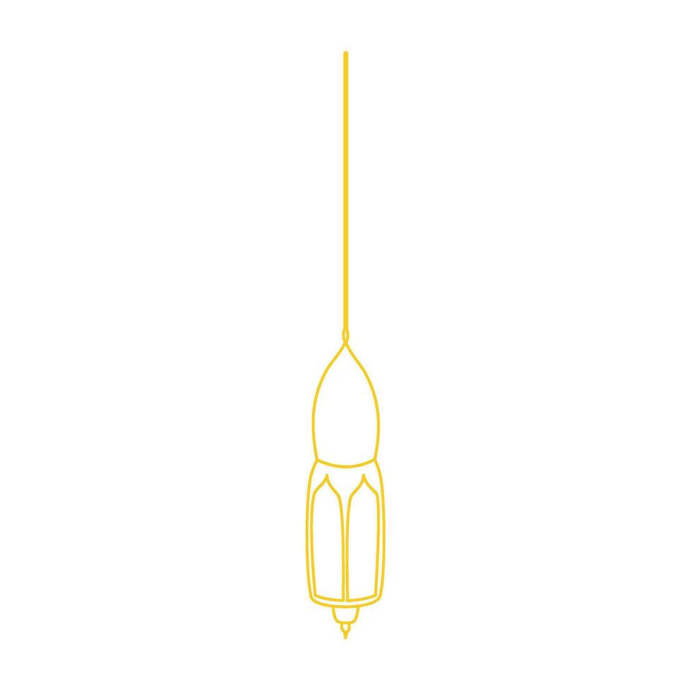 ramadan lantern line art gold vector