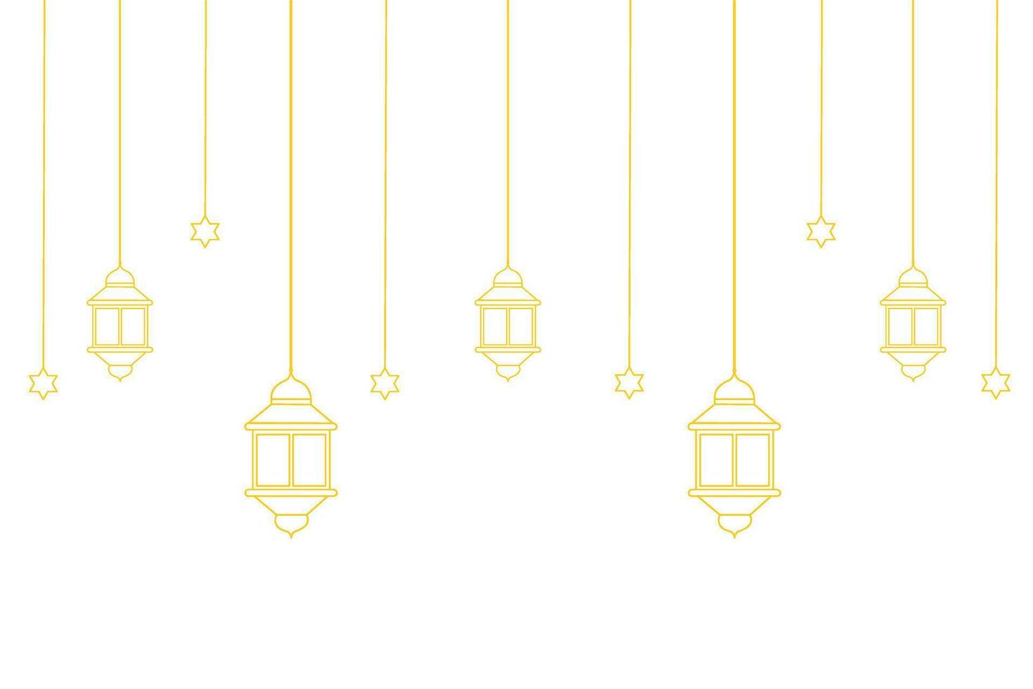 ramadan lantern line art gold vector