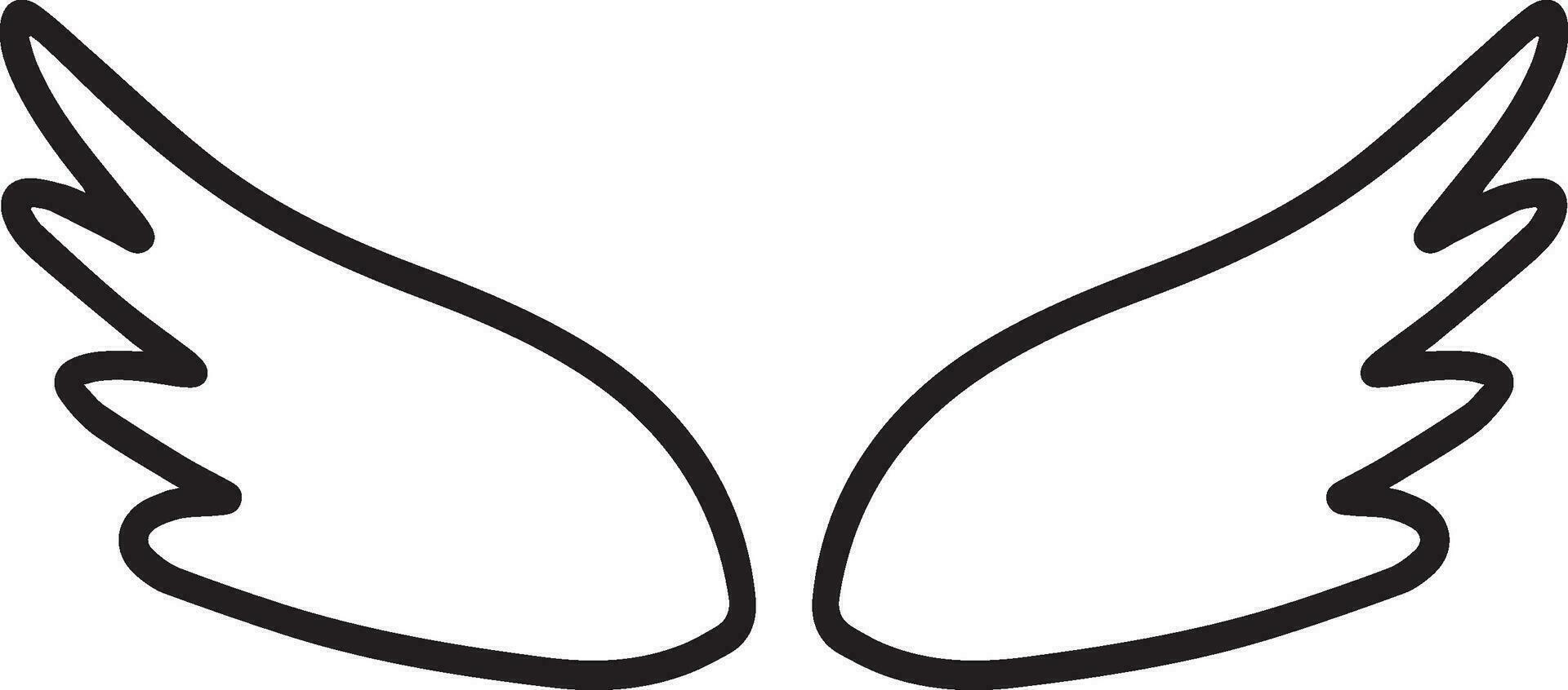 Wings icon sketch cartoon hand drawn vector