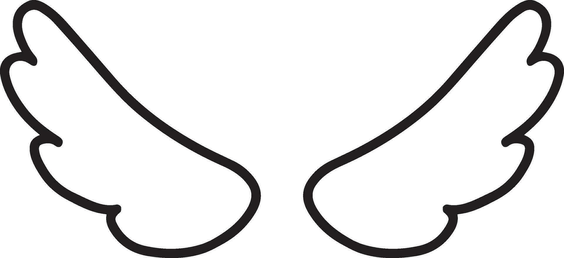 Wings icon sketch cartoon hand drawn vector