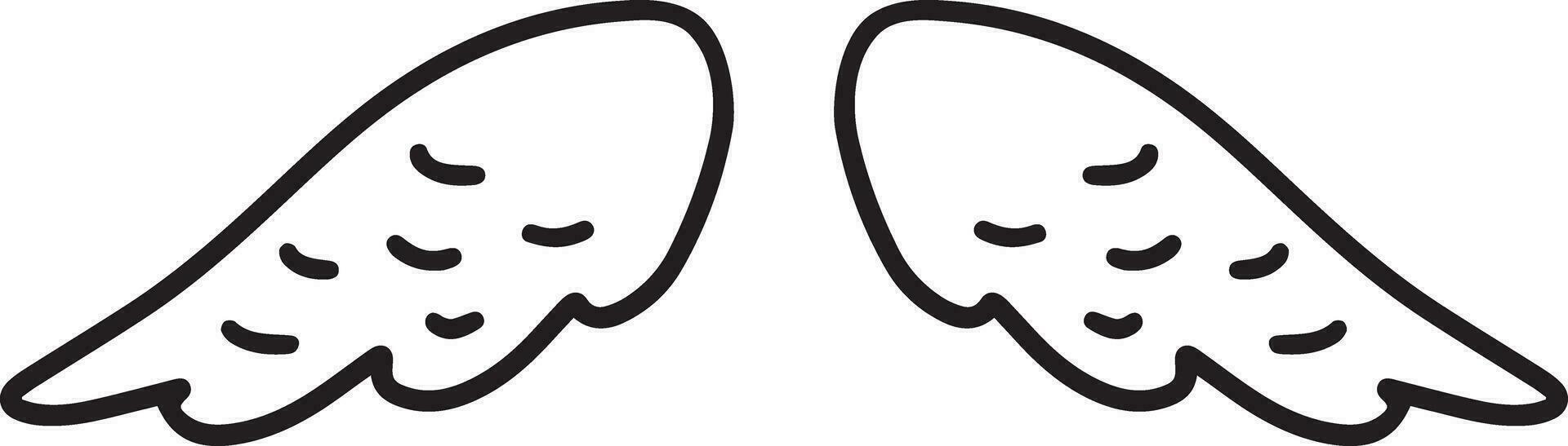 Wings icon sketch cartoon hand drawn vector