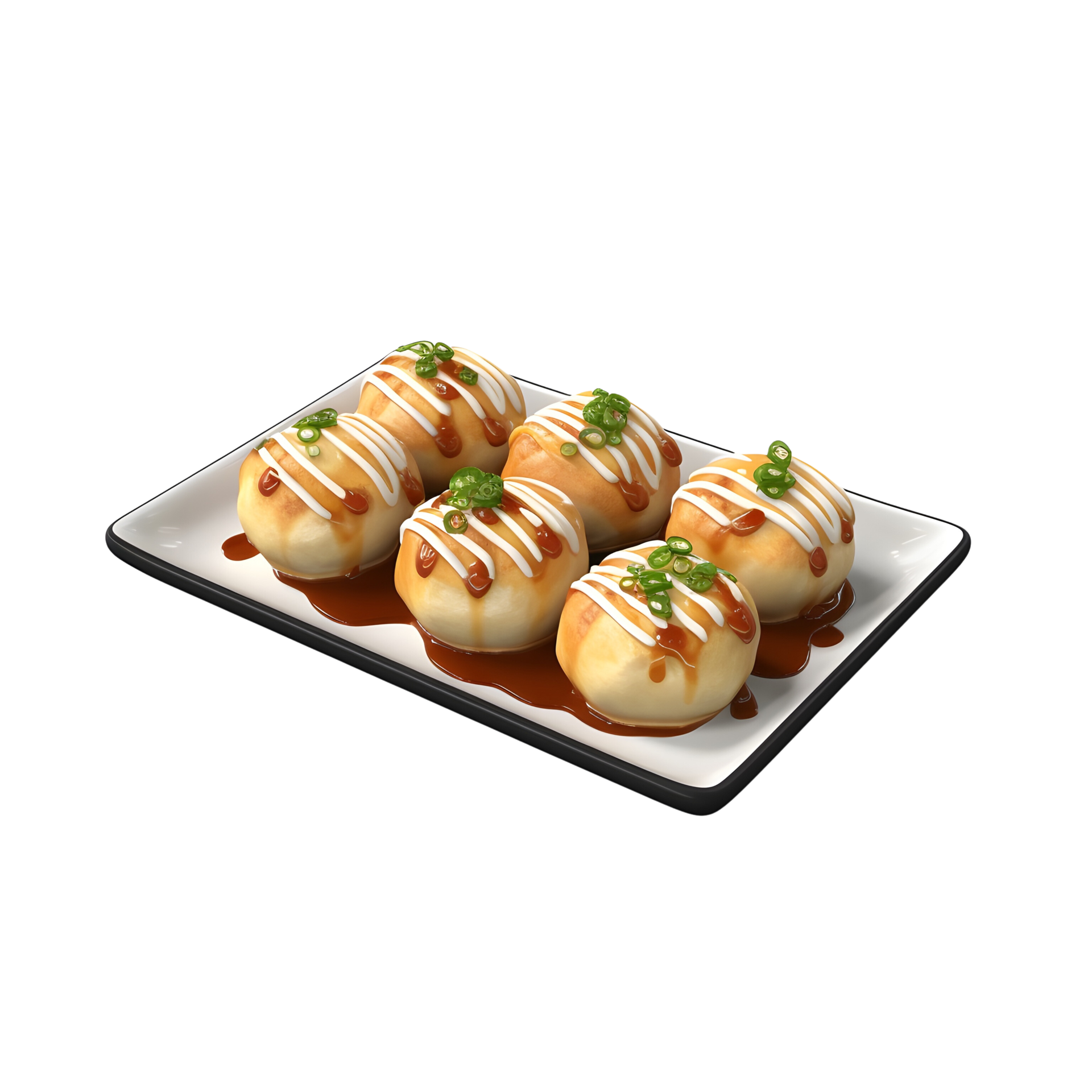 japonés comida takoyaki en transparente antecedentes. ai generado