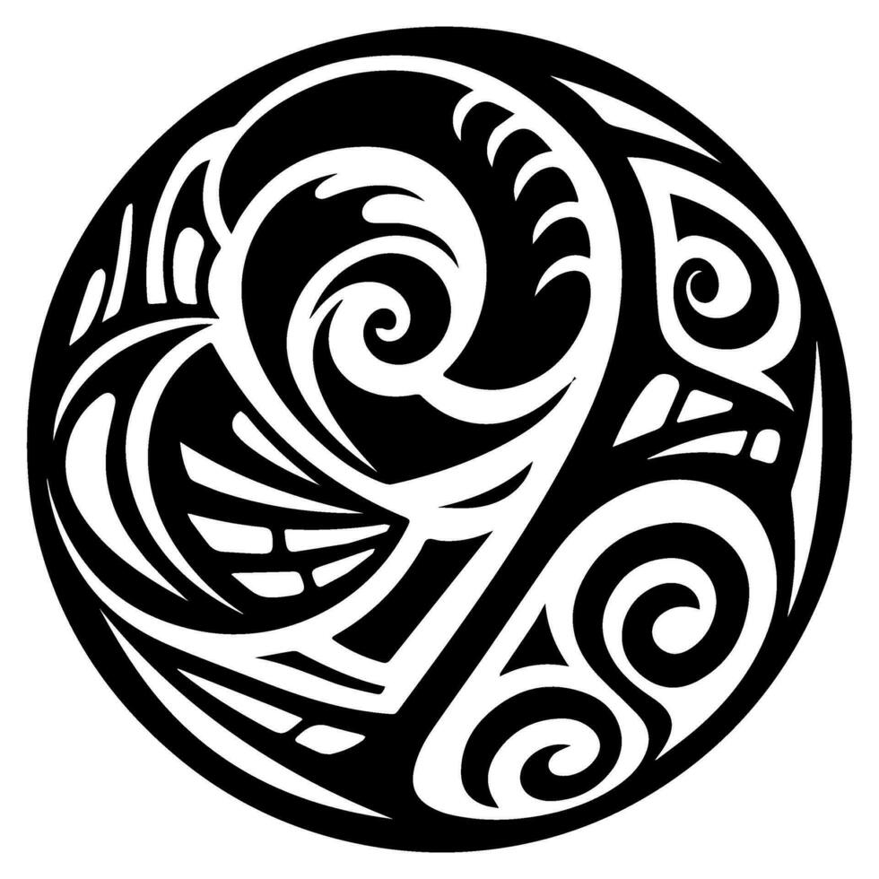 Polynesian elements, icon, glyph, vector, isolate, silhouette, totem, tattoo vector