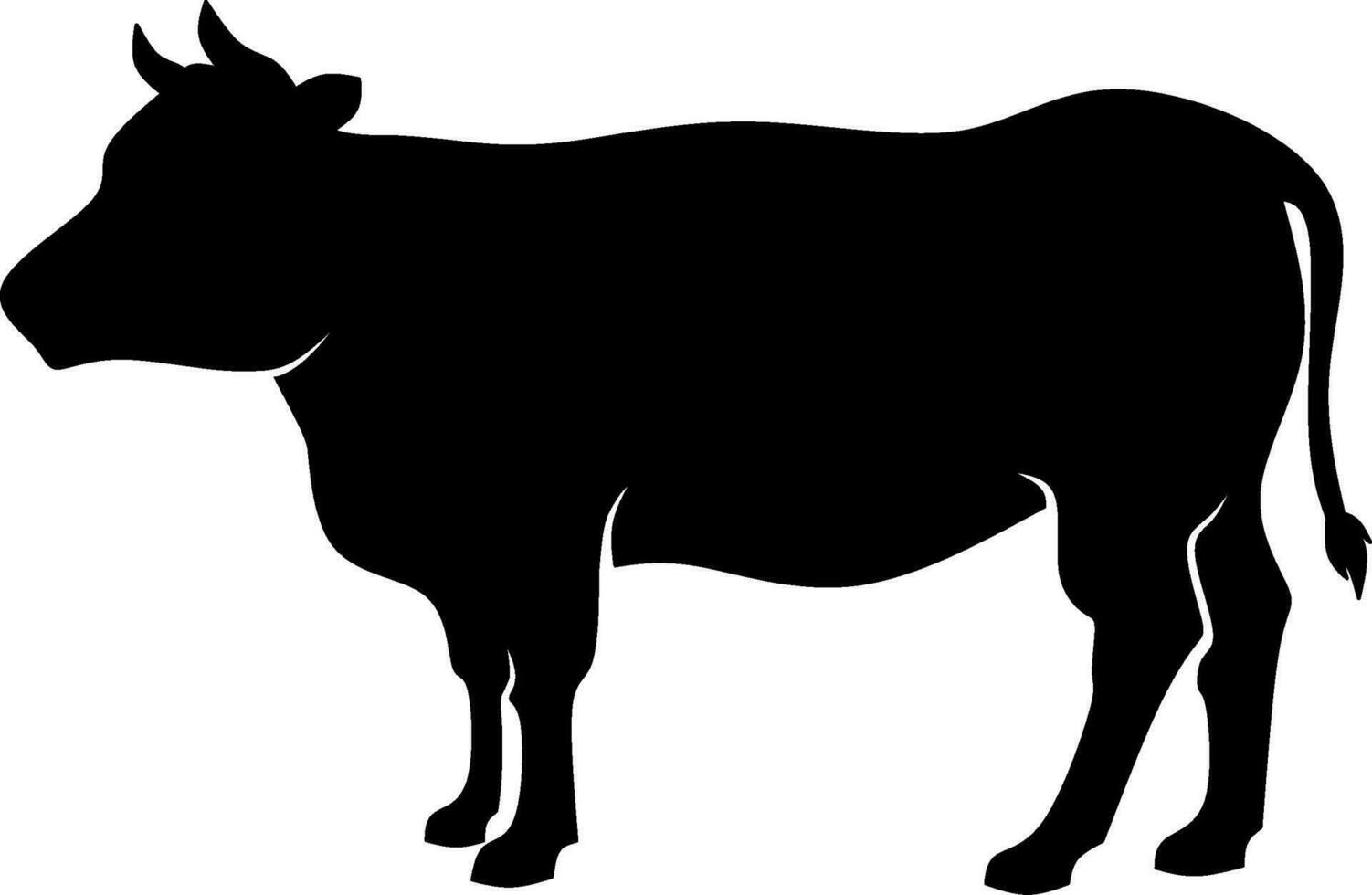 Cattle icon vector illustration. Silhouette cow icon for livestock, food, animal and eid al adha event. Graphic resource for qurban design in islam and muslim culture