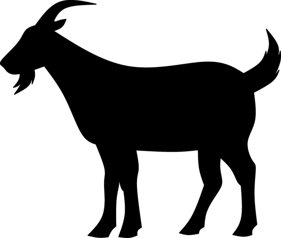 Goat icon vector illustration. Silhouette goat icon for livestock, food, animal and eid al adha event. Graphic resource for qurban design in islam and muslim culture