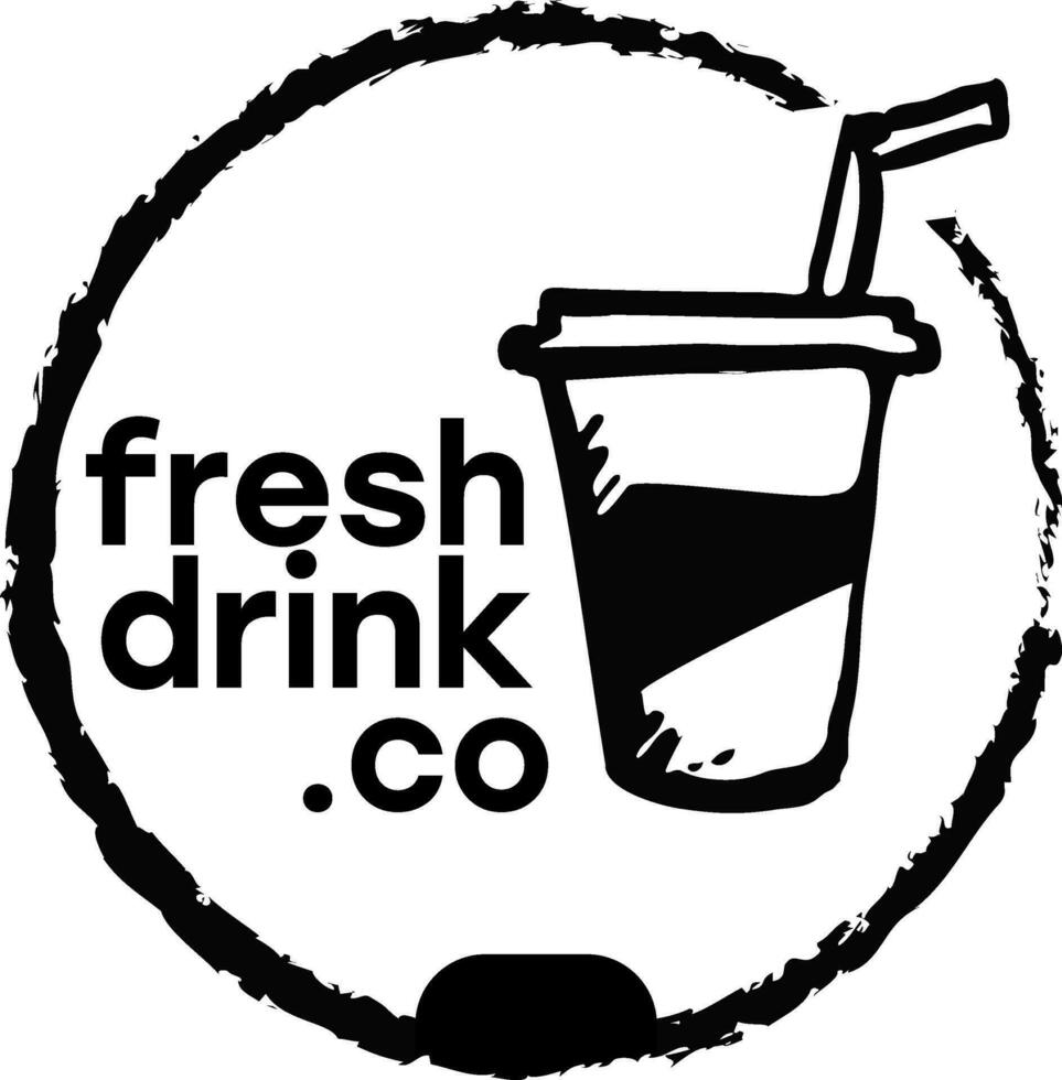 fresh drink logo company cup vector