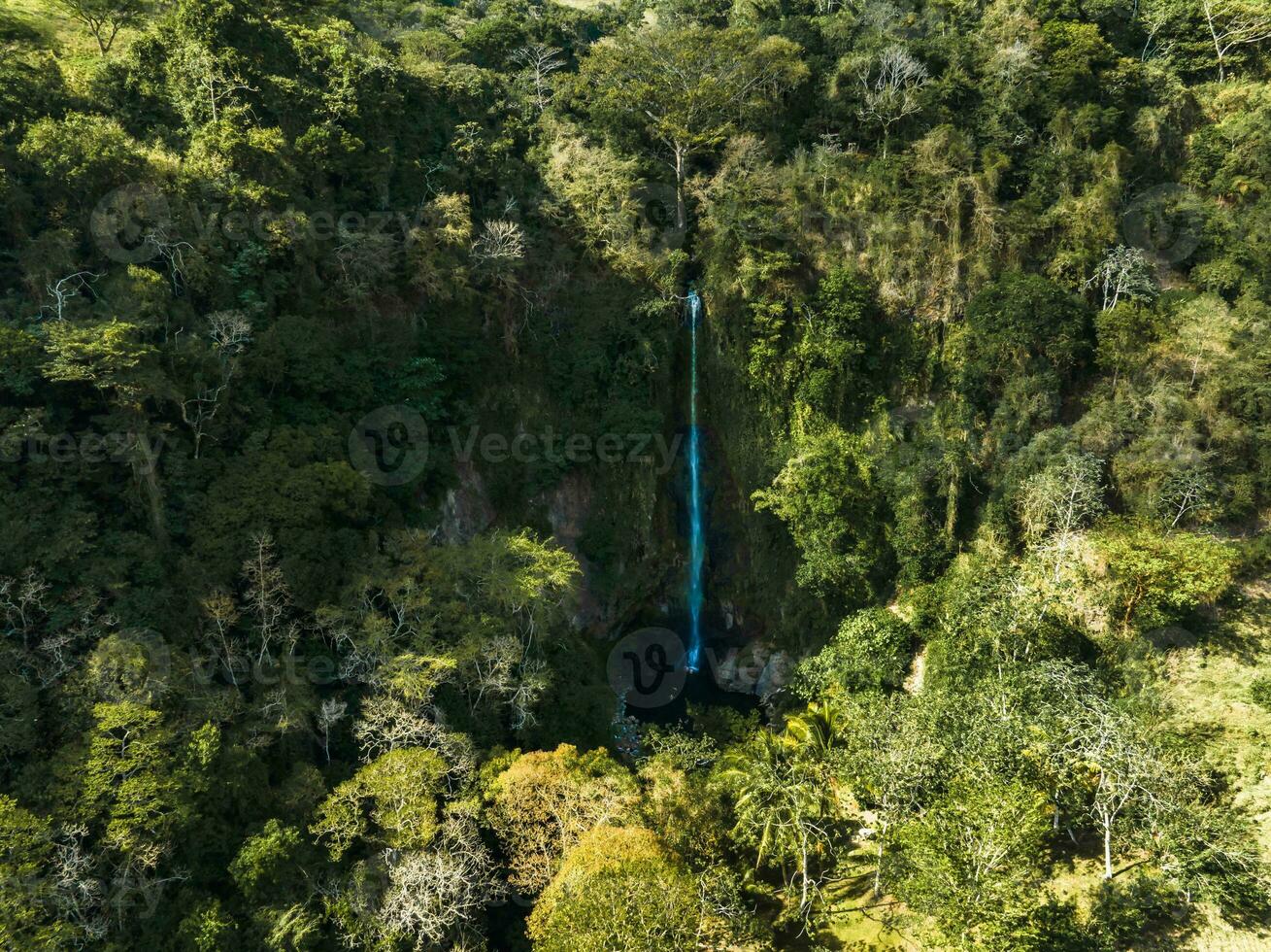 Waterfall in Costa Rica. La Fortuna waterfall. Landscape photograph. photo