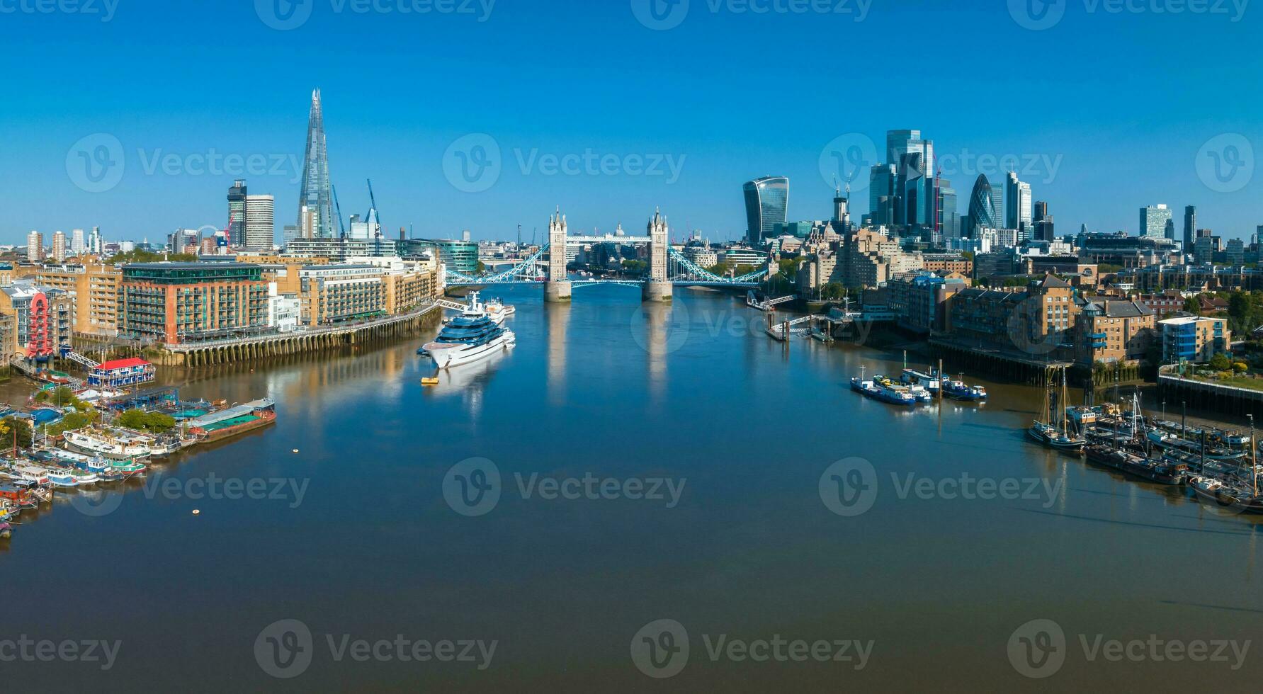 Iconic Tower Bridge connecting Londong with Southwark on the Thames River photo