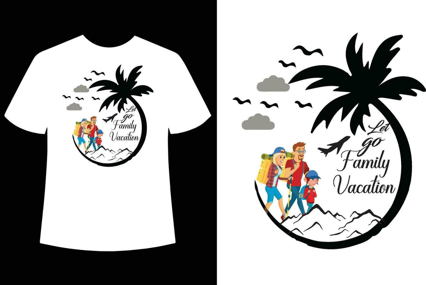 Family Vacation t shirt design vector