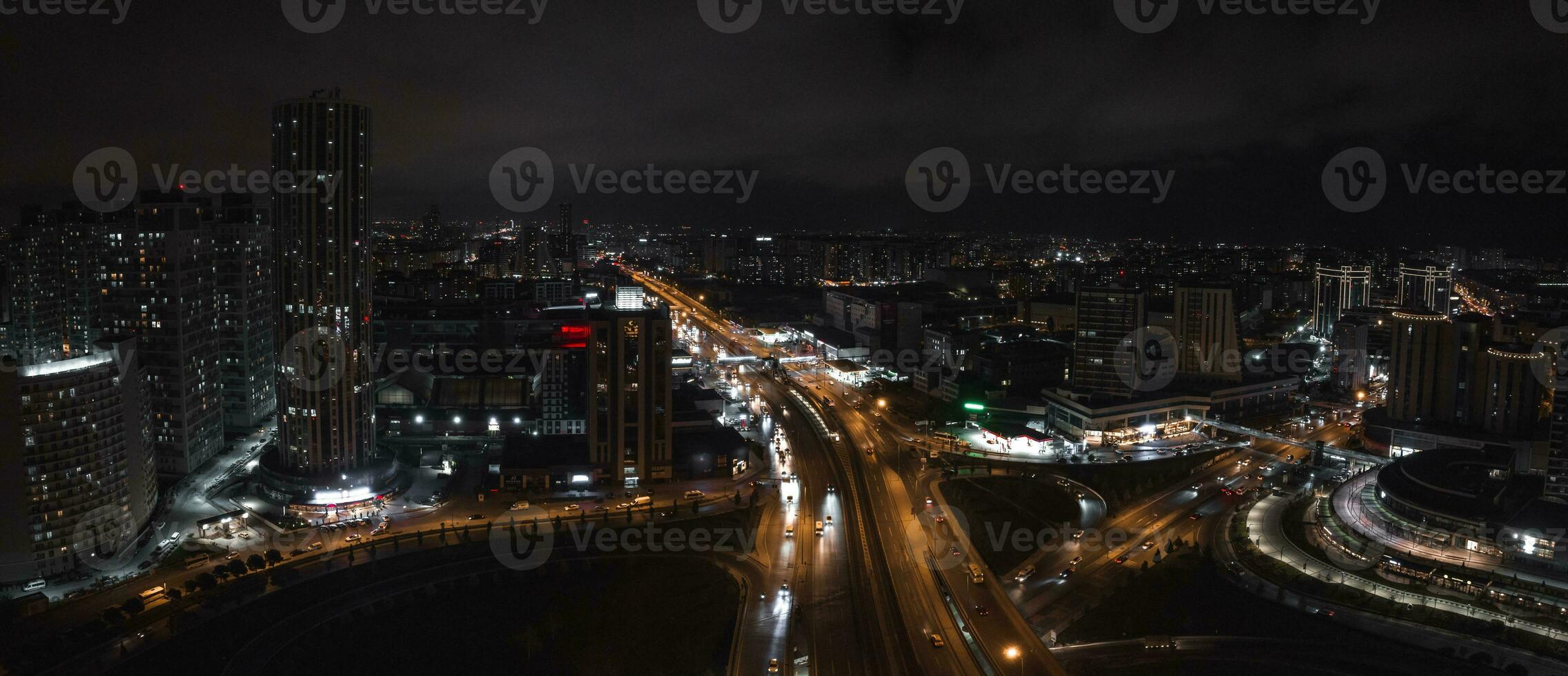 aéreo ver de el Estambul negocio distrito. foto