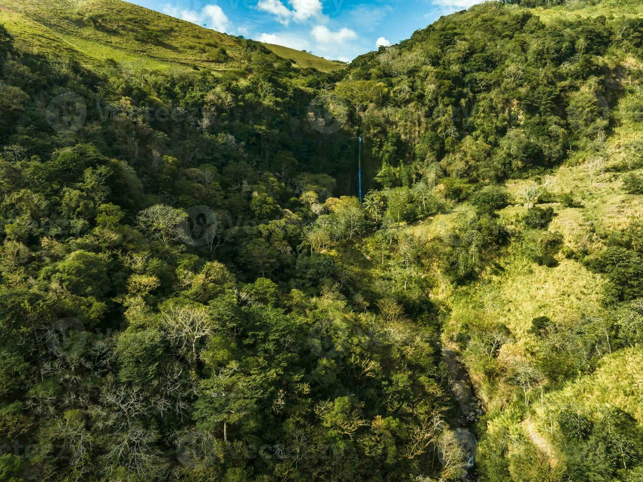 Panoramic views of jungle mountains in Costa Rica photo