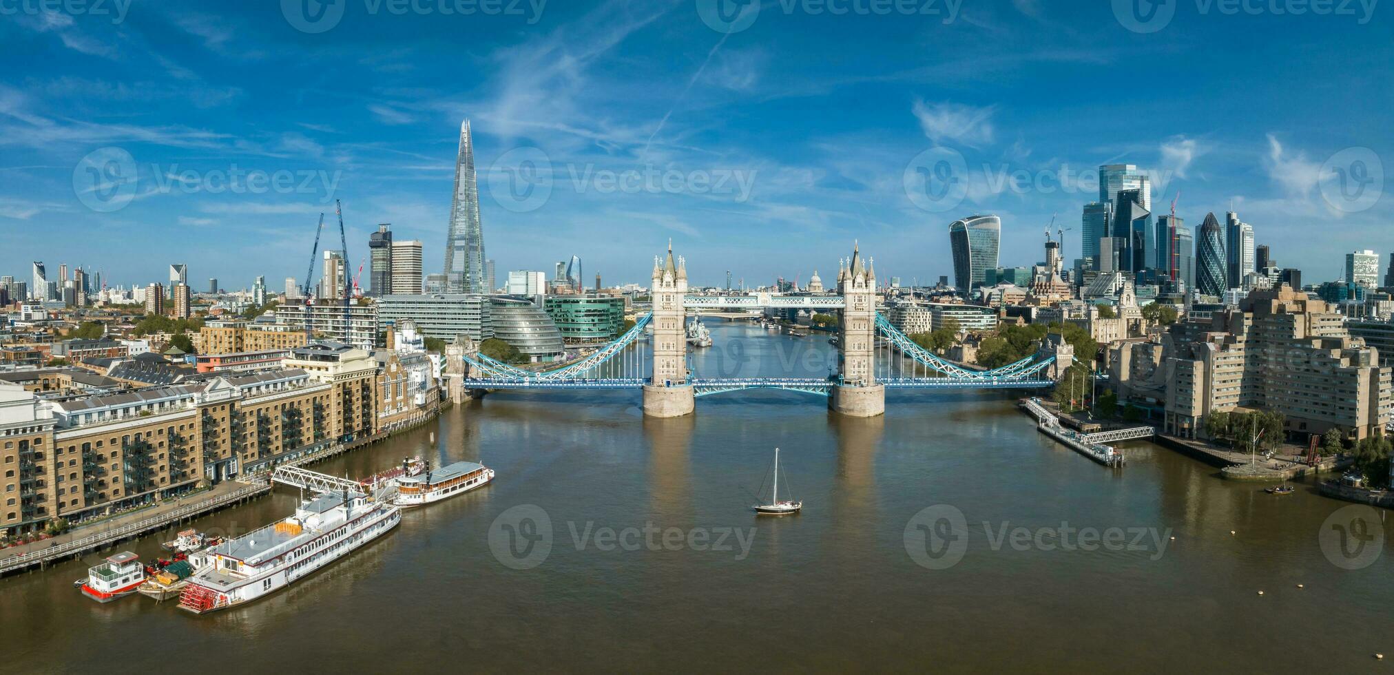 Iconic Tower Bridge connecting Londong with Southwark on the Thames River photo
