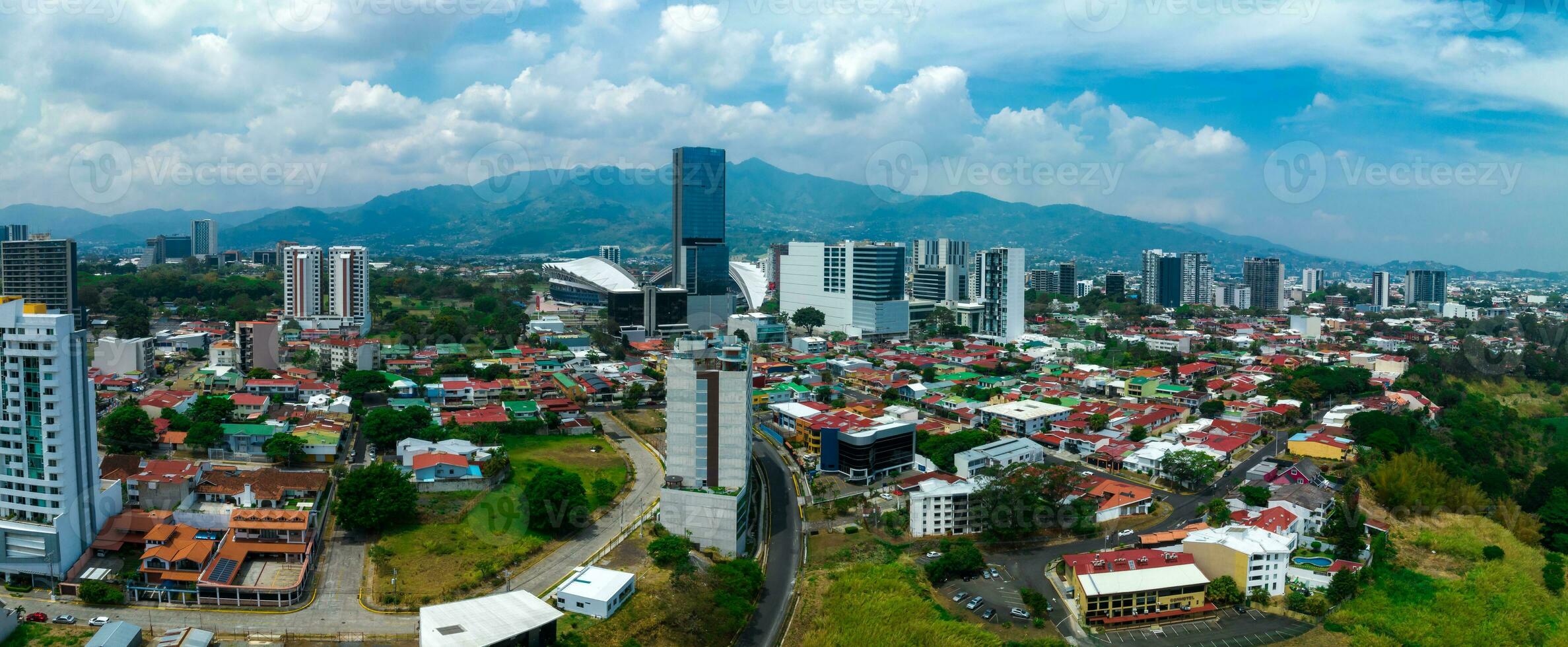 Beautiful aerial view of Costa Ricas San Jose city photo