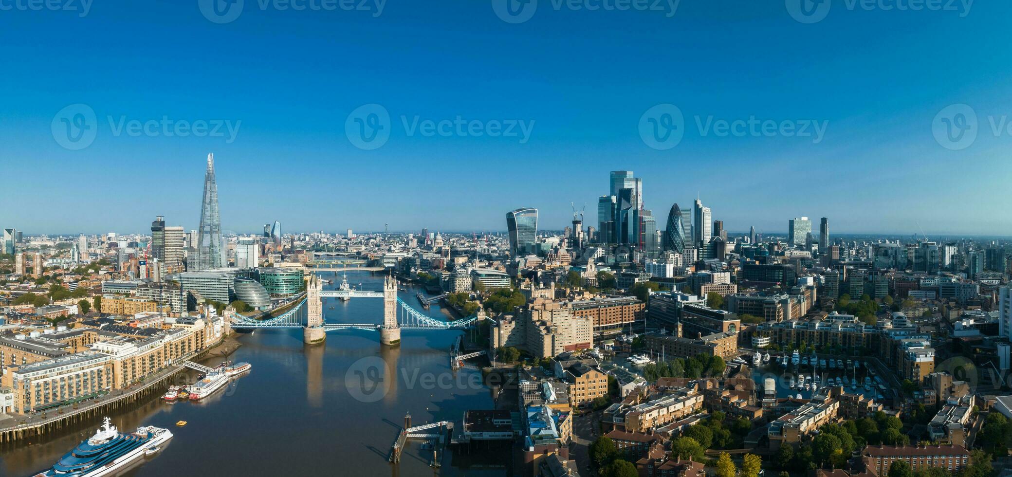 Iconic Tower Bridge connecting Londong with Southwark on the Thames River photo