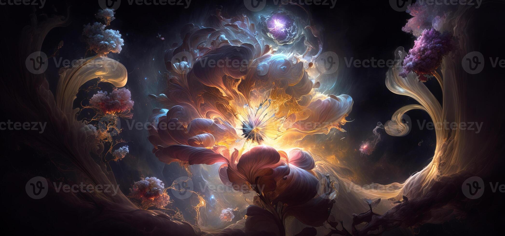 Complete madness. painting of the inconceivable and spectacular a scene. surreal mystical fantasy artwork. photo