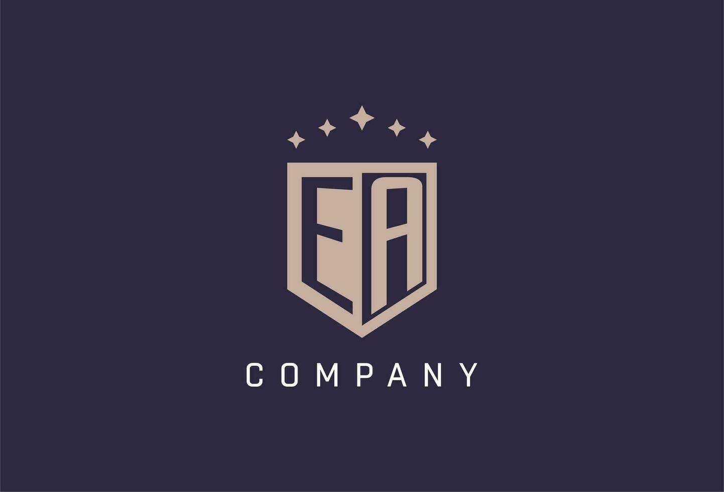 EA initial shield logo icon geometric style design vector