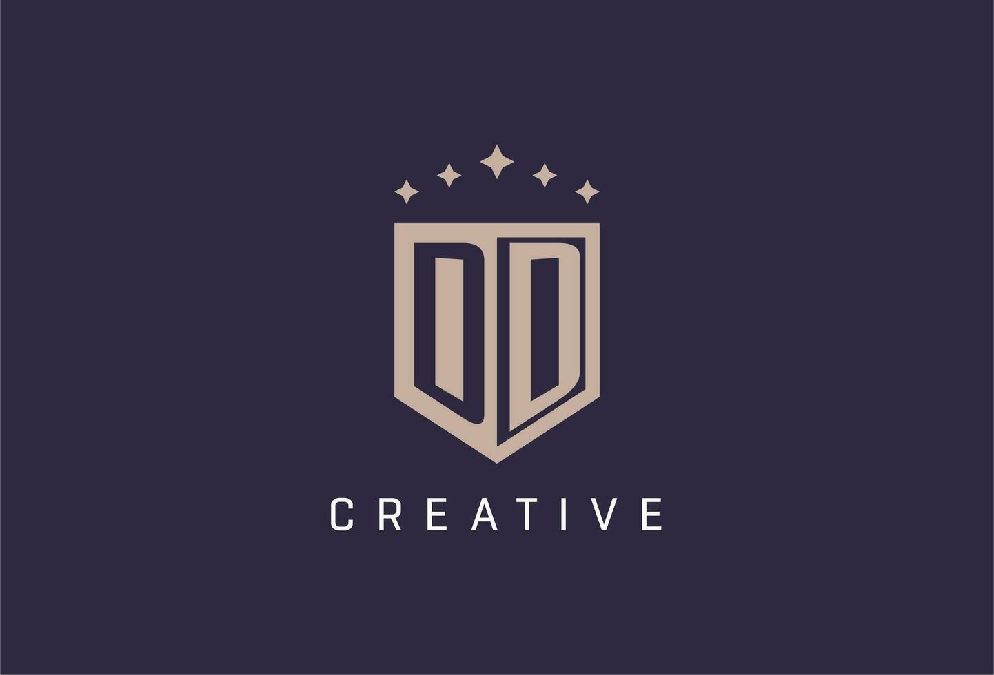 DD initial shield logo icon geometric style design vector