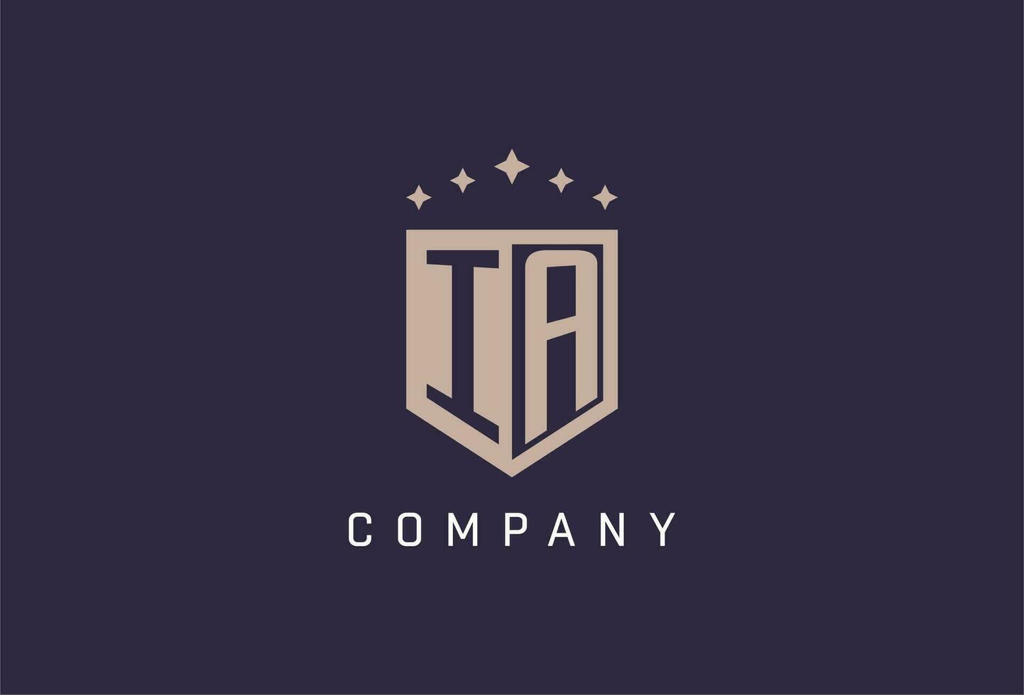 IA initial shield logo icon geometric style design vector