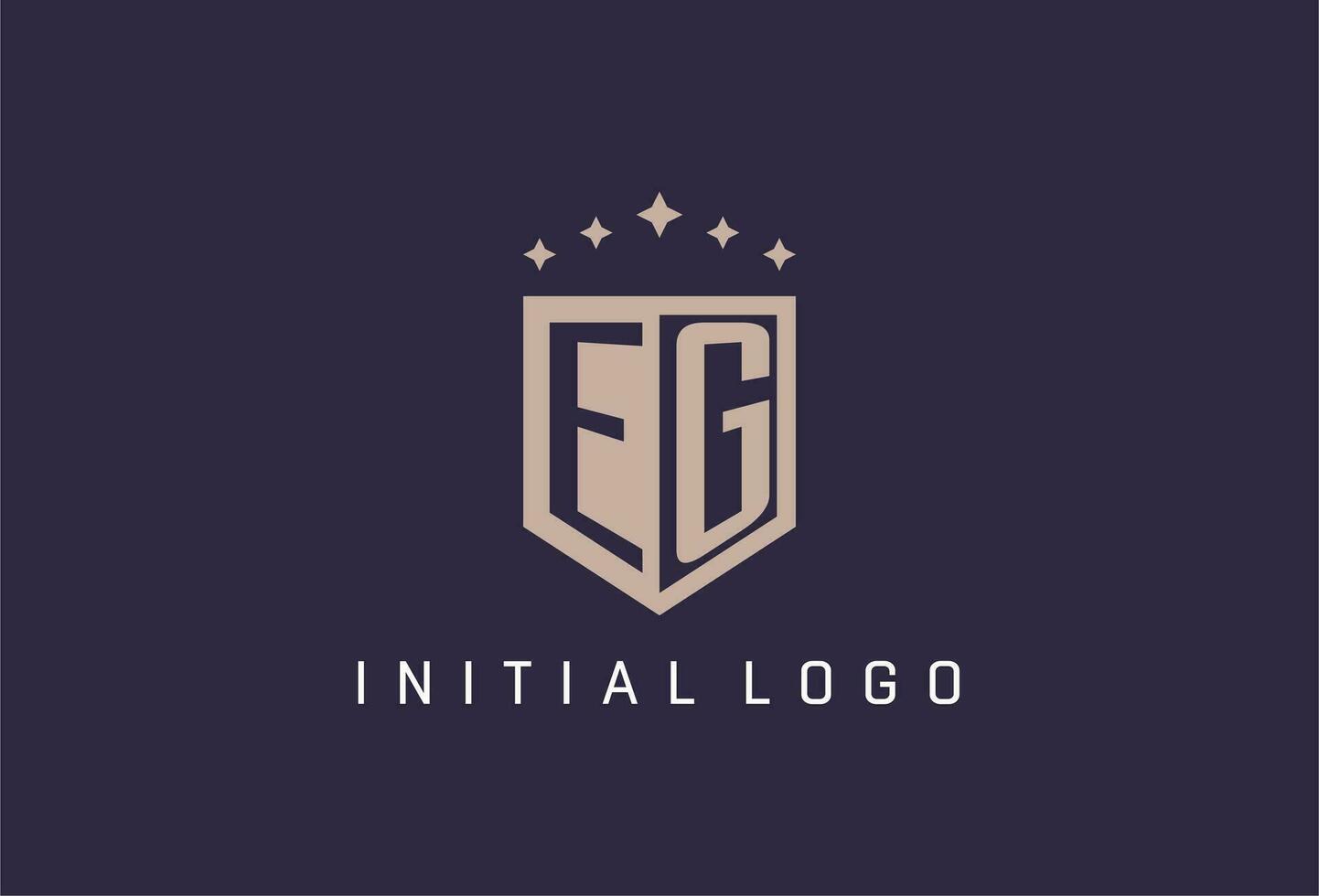 EG initial shield logo icon geometric style design vector