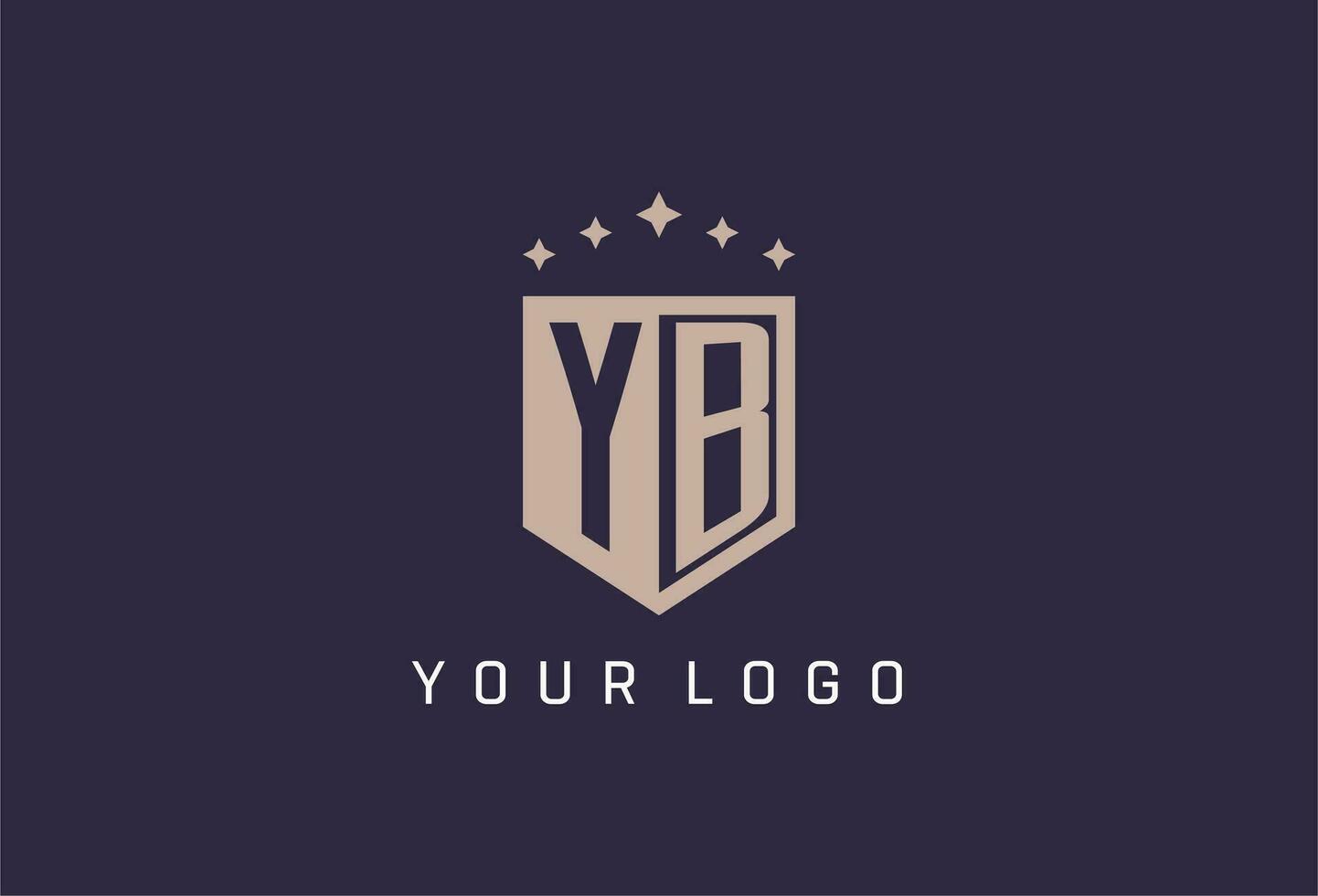 YB initial shield logo icon geometric style design vector