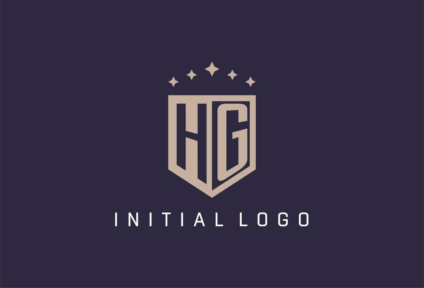 HG initial shield logo icon geometric style design vector