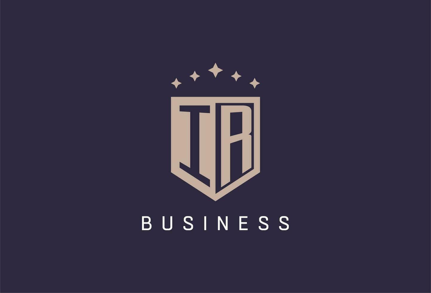 IR initial shield logo icon geometric style design vector