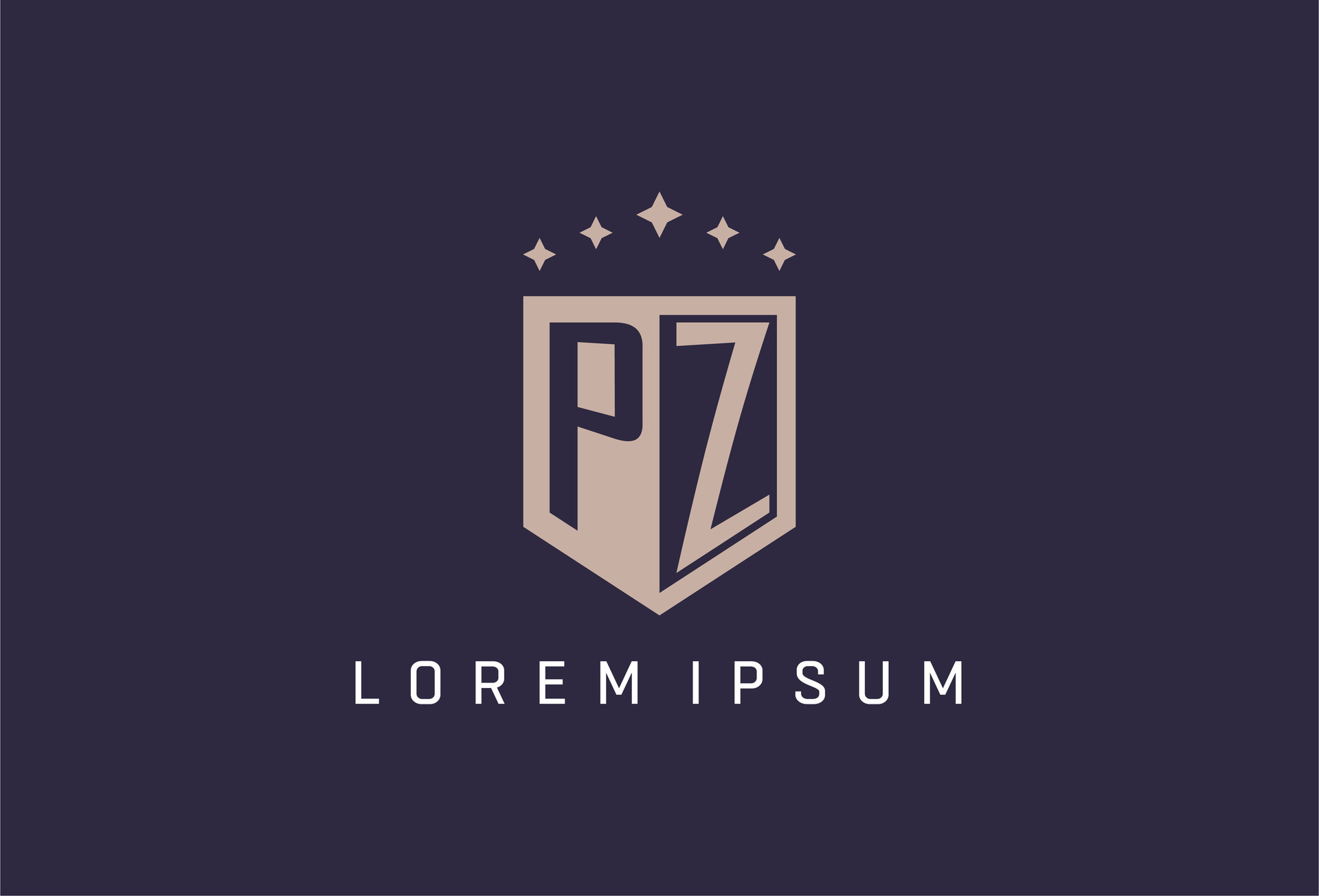 PZ initial shield logo icon geometric style design 24809802 Vector Art ...