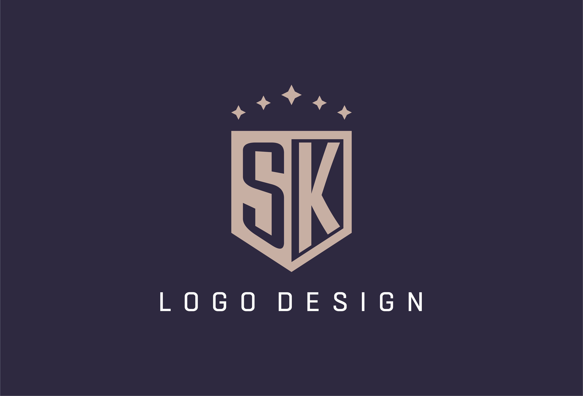 SK initial shield logo icon geometric style design 24809875 Vector Art ...