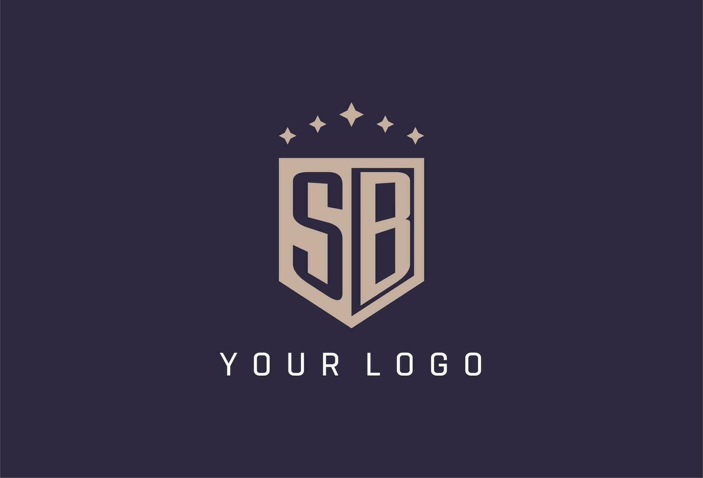 SB initial shield logo icon geometric style design vector