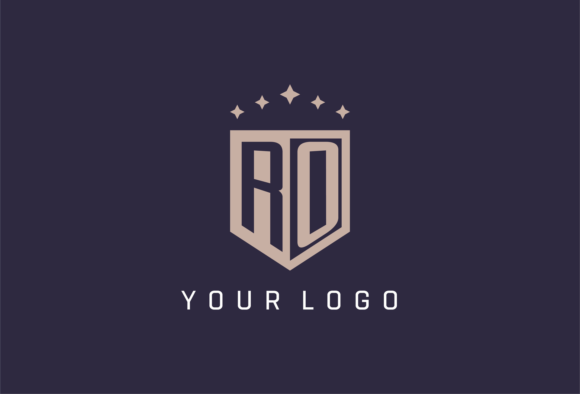 RO initial shield logo icon geometric style design 24810116 Vector Art