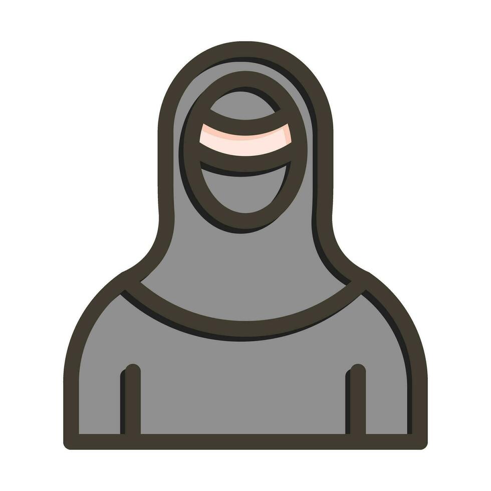 mujer con diseño de icono de niqab vector