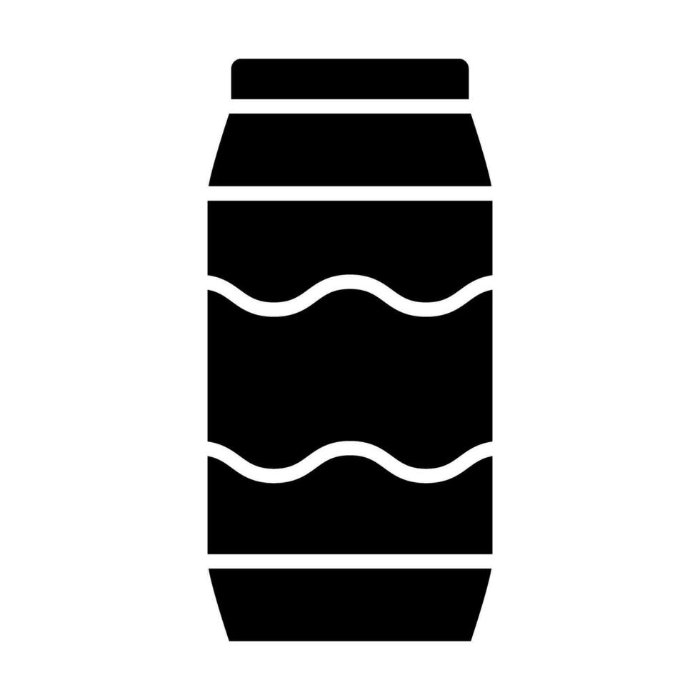 soda lata glifo icono diseño vector