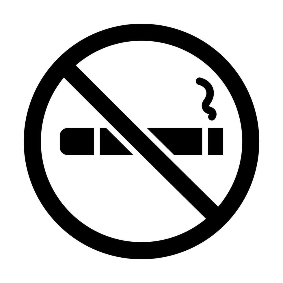 No Smoking Vector Glyph Icon For Personal And Commercial Use.