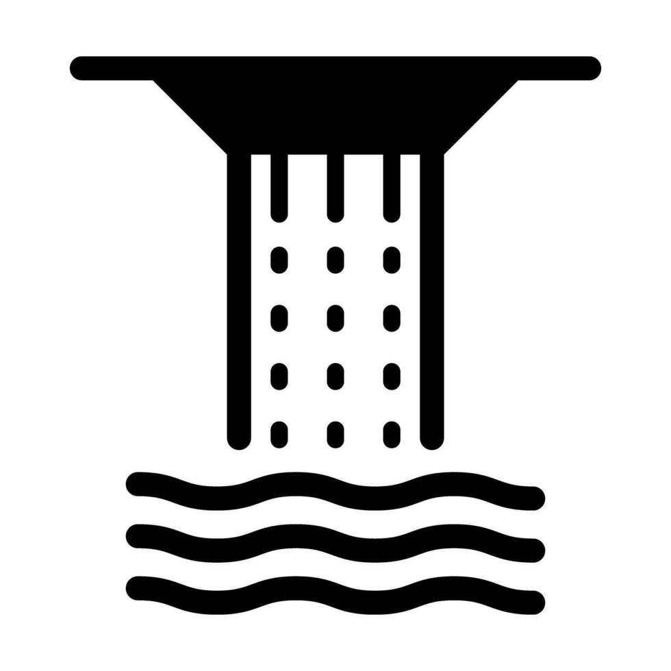 Waterfall Vector Glyph Icon For Personal And Commercial Use.