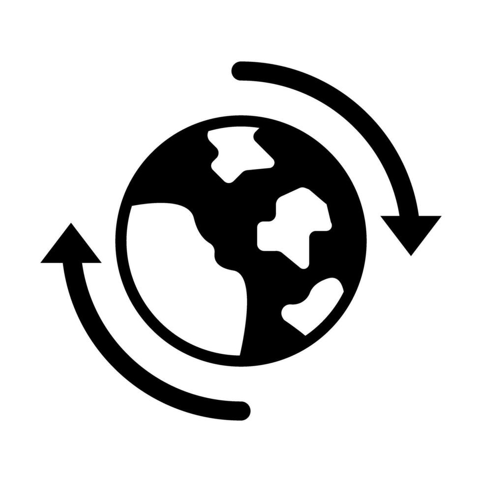 Earth Rotation Vector Glyph Icon For Personal And Commercial Use.