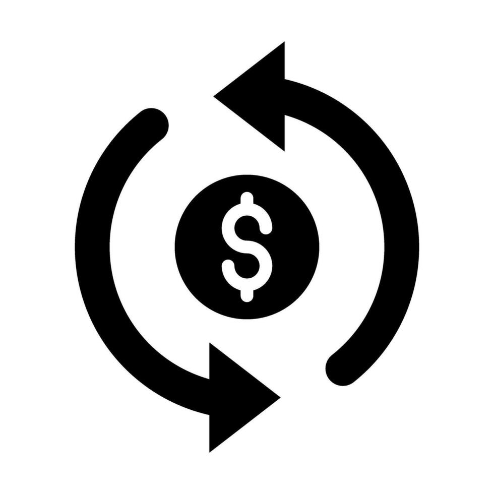 Refund Vector Glyph Icon For Personal And Commercial Use.