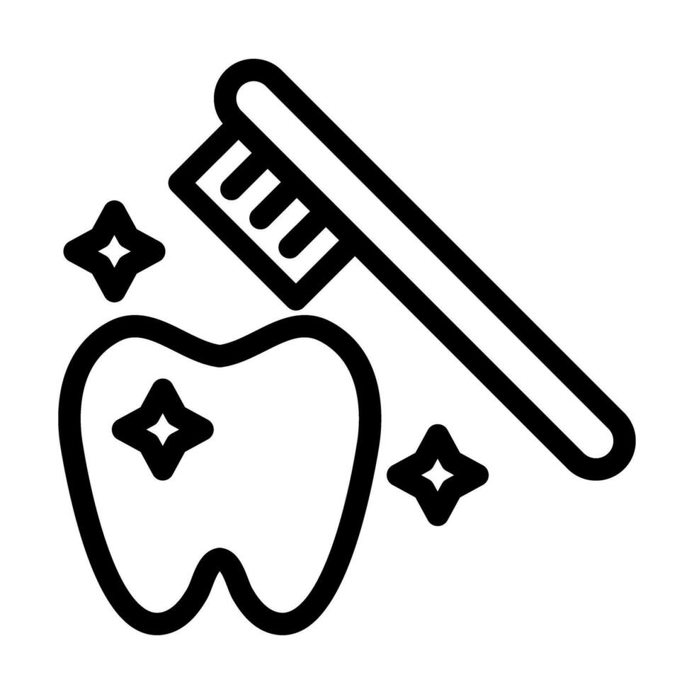 Tooth Cleaning Vector Thick Line Icon For Personal And Commercial Use.